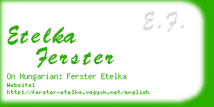 etelka ferster business card